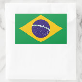ブラジルの国旗 長方形シール (バッグ)