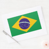 ブラジルの国旗 長方形シール (封筒)