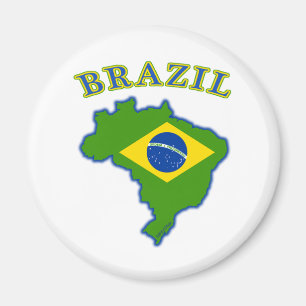 ブラジルの地図か旗 マグネット