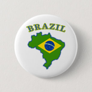 ブラジルの地図か旗 缶バッジ