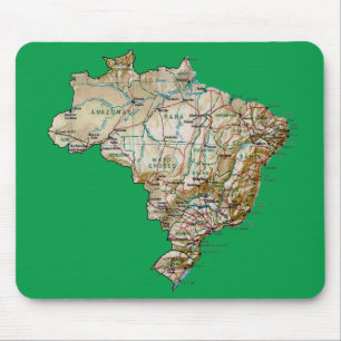 ブラジルの地図のマウスパッド マウスパッド