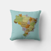 ブラジルの地図の装飾用クッション クッション (正面)