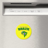 ブラジルの地図サッカーボールブラジル国旗 マグネット (インサイチュ (食洗機))