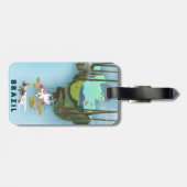 ブラジルの地図図解入りの、写真付きの旅行ポスター ラゲッジタグ (裏面横)