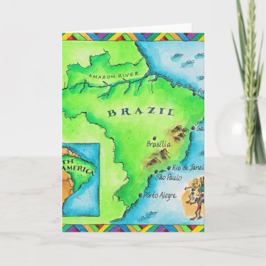 ブラジルの地図 カード (正面)