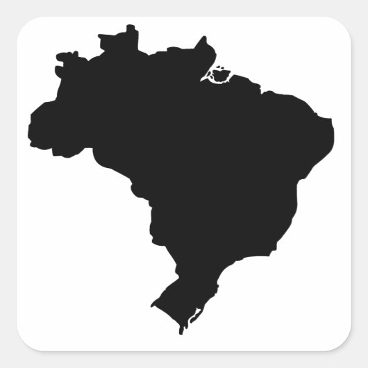 ブラジルの地図 スクエアシール (正面)