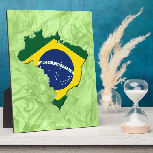 ブラジルの地図 フォトプラーク (側面)