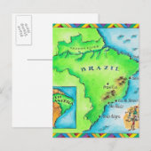 ブラジルの地図 ポストカード (正面/裏面)