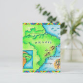 ブラジルの地図 ポストカード (スタンド正面)