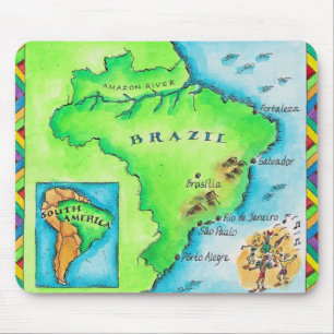 ブラジルの地図 マウスパッド
