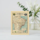 ブラジルの地図(1908年) ポストカード (スタンド正面)