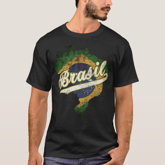 ブラジルの地図 Tシャツ (正面)