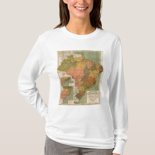 ブラジルの地図 Tシャツ (正面)