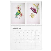 ブラジルの壁掛けカレンダーのヴィンテージの鳥 カレンダー (2月 2026)