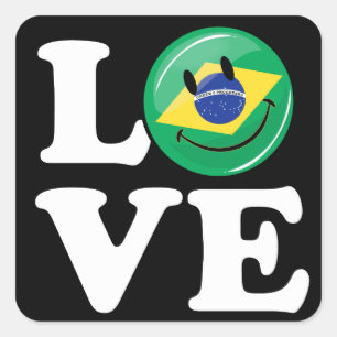 ブラジルの微笑の顔からの愛 スクエアシール