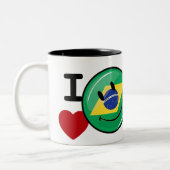 ブラジルの微笑の顔からの愛 ツートーンマグカップ (左)