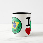 ブラジルの微笑の顔からの愛 ツートーンマグカップ (中央)