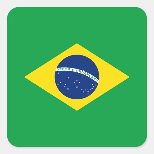 ブラジルの愛国旗 スクエアシール (正面)
