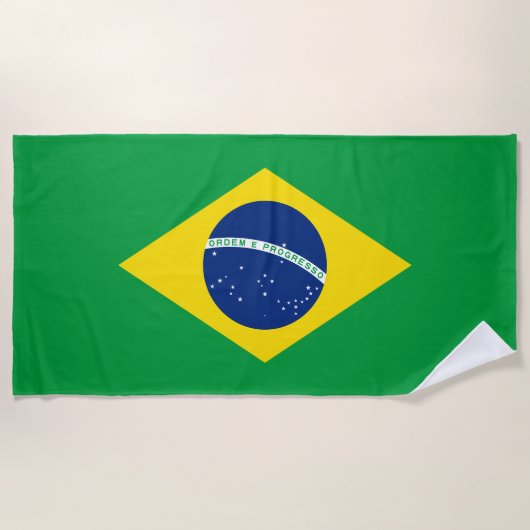 ブラジルの愛国旗 ビーチタオル (正面)