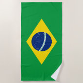 ブラジルの愛国旗 ビーチタオル (正面)