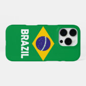 ブラジルの愛国的な国旗のタイポグラフィグラフィック iPhoneケース (裏面横)