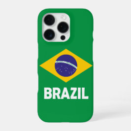 ブラジルの愛国的な国旗のタイポグラフィグラフィック iPhone 16 PROケース
