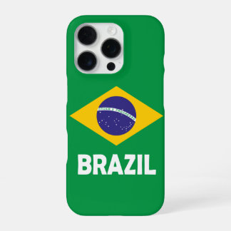 ブラジルの愛国的な国旗のタイポグラフィグラフィック iPhone 16 PROケース