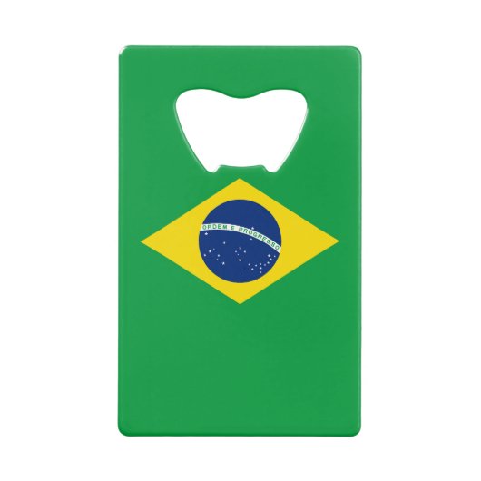 ブラジルの愛国的な国旗 クレジットカード栓抜き (正面)