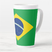 ブラジルの愛国的な旗 カフェラテマグ (右アングル)