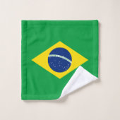 ブラジルの愛国的な旗 バスタオルセット (ウォッシュタオル)