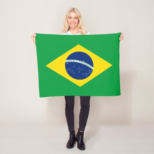ブラジルの愛国的な旗 フリースブランケット (インサイチュ)