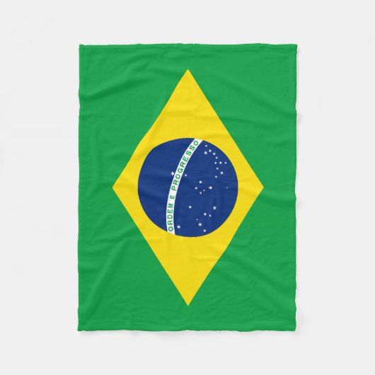 ブラジルの愛国的な旗 フリースブランケット (正面)