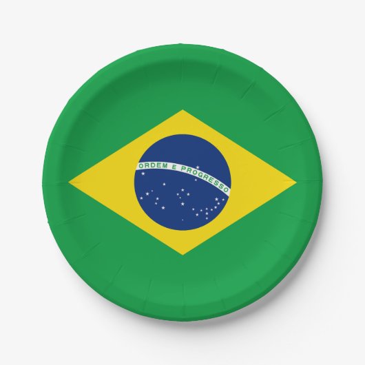 ブラジルの愛国的な旗 ペーパープレート (正面)