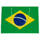 ブラジルの愛国的な旗 ラージペーパーバッグ (正面)