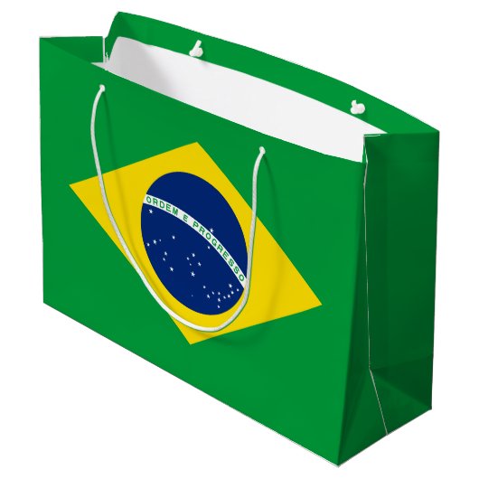 ブラジルの愛国的な旗 ラージペーパーバッグ (裏面アングル)