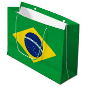 ブラジルの愛国的な旗 ラージペーパーバッグ (正面アングル)