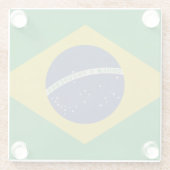 ブラジルの抽象的でグランジな旗のイラストレーション ガラスコースター (裏面)