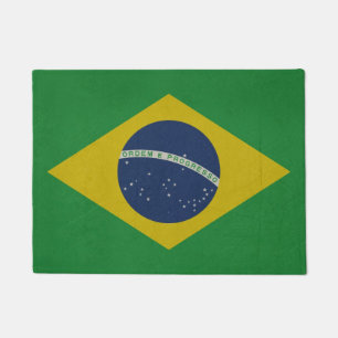 ブラジルの抽象的でグランジな旗のイラストレーション ドアマット