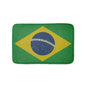 ブラジルの抽象的でグランジな旗のイラストレーション バスマット