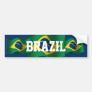 ブラジルの振る旗 バンパーステッカー