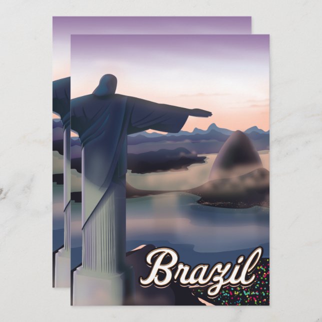 ブラジルの旅行ポスターアートプリント (正面/裏面)