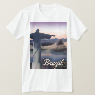 ブラジルの旅行ポスターアートプリント Tシャツ