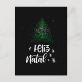 ブラジルの旗とのメリークリスマス シーズンポストカード (正面)