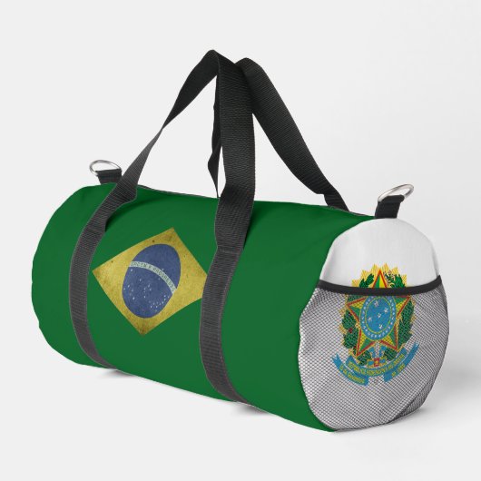 ブラジルの旗と国章 ダッフルバッグ (右コーナー)