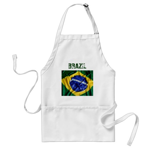 ブラジルの旗のエプロン スタンダードエプロン (正面)