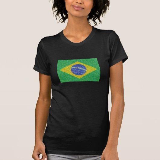 ブラジルの旗のゴッホのスタイル Tシャツ (正面)