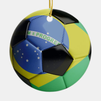 ブラジルの旗のサッカーボール セラミックオーナメント
