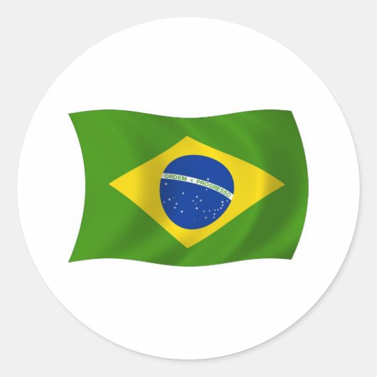 ブラジルの旗のステッカー ラウンドシール (正面)