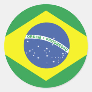 ブラジルの旗のデザイン ラウンドシール