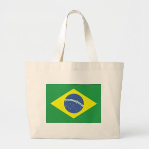 ブラジルの旗のデザイン ラージトートバッグ